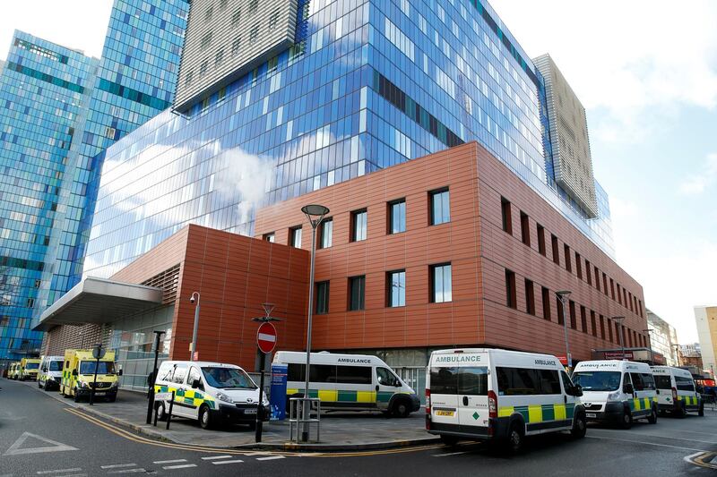 Ambulances parked outside The Royal London Hospital. Getty Images
