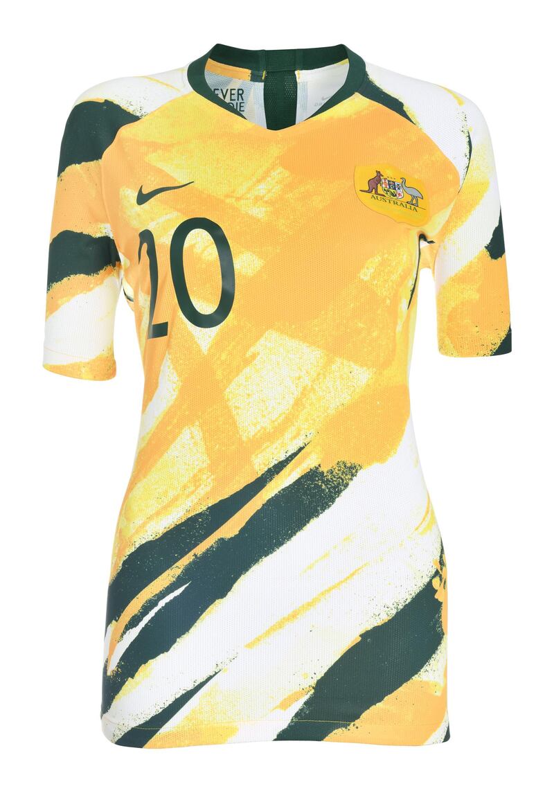 UNSPECIFIED LOCATION - UNSPECIFIED DATE: On display the Australia shirt for the FIFA Women's World Cup 2019 in France. (Photo by FIFA/FIFA via Getty Images)