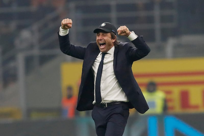 Inter Milan's head coach Antonio Conte is playing down title chances. AP