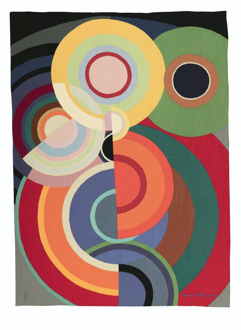 'Automne' (circa 1970) by Sonia Delaunay at the Tales of Thread exhibition at the Custot Gallery in Dubai