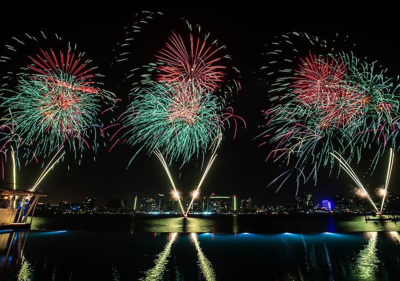 The display marked the second of three days of celebration at Yas Island, which includes a series of concerts.

