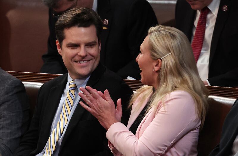 Republican Matt Gaetz falsely claimed that the January 6 attack on the US Capitol was instigated by far-left extremists and was once part of a sex-trafficking investigation in Florida. Getty / AFP