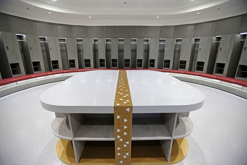 A locker room at the Lusail Stadium. AFP