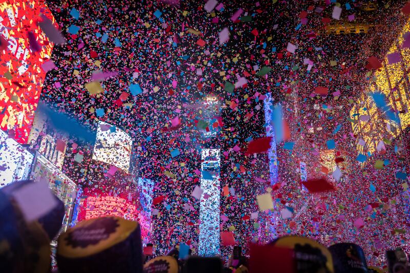The Times Square New Year's Eve Ball drops during New Year's celebration in Times Square in New York. AP Photo