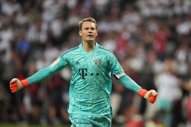 Bayern's goalkeeper Manuel Neuer celebrates. AP 