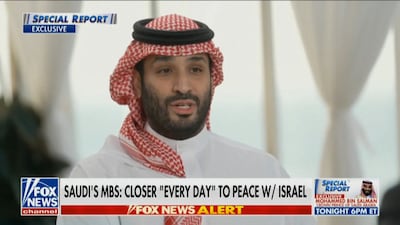 Saudi Crown Prince Mohammed bin Salman during his interview with Fox News
