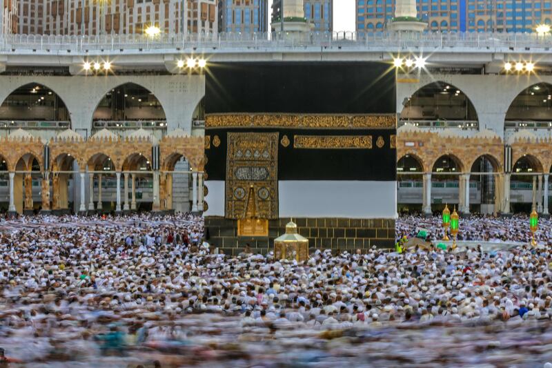 Muslim pilgrims circumambulate around the Kaaba. AFP