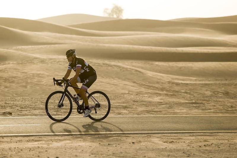 The Al Qudra track near Bab Al Shams is being added to in an initiative to get more people on bikes. Antonie Robertson / The National