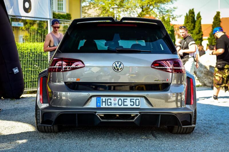 Many of the modified cars are used as mobile advertisements for the tuning companies that carried out the work, like this 500hp monster on show at the Volkswagen festival in Wörthersee, Austria. Courtesy Volkswagen