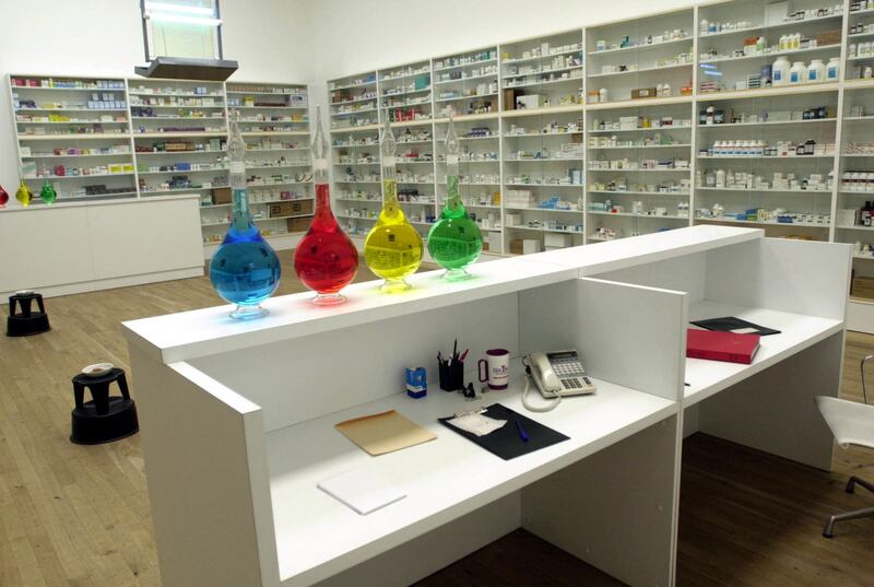 Damien Hirst is recreating his artwork 'Pharmacy' for the Dubai pop-up. PA Images via Getty Images