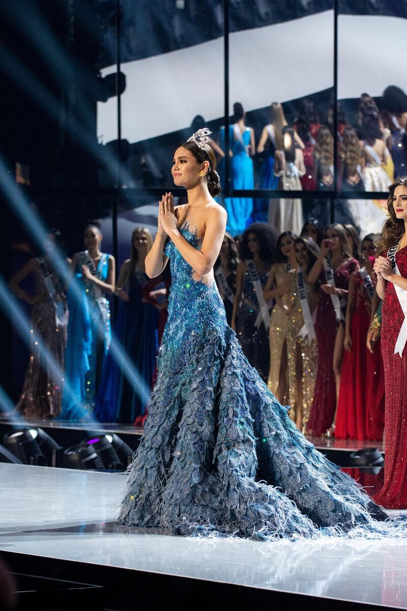 Catriona Gray takes her final walk as Miss Universe 2018 during The MISS UNIVERSE® Competition airing on FOX at 7:00 PM ET on Sunday, December 8, 2019 live from Tyler Perry Studios in Atlanta. Contestants from around the globe have spent the last few weeks touring, filming, rehearsing and preparing to compete for the Miss Universe crown. HO/The Miss Universe Organization