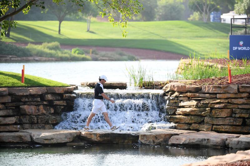 Northern Ireland's Rory McIlroy during his practice round on Tuesday ahead of the DP World Tour Championship in Dubai. Getty