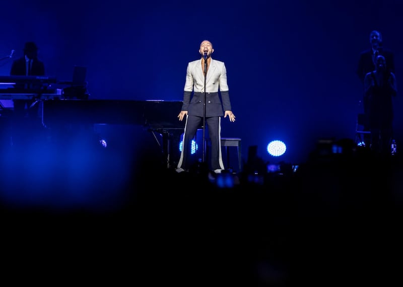 DUBAI, UNITED ARAB EMIRATES. 30 JANUARY 2020. 
John Legend performing at Coca Cola arena in Dubai.
(Photo: Reem Mohammed/The National)

Reporter:
Section: