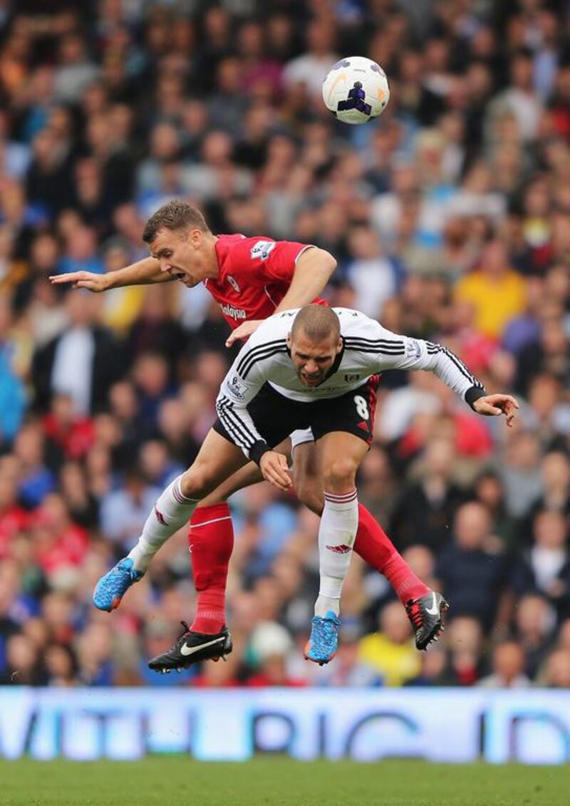 While Cardiff City's Steven Caulker scored, Ben Turner was the dominant centre-back in the win at Fulham. Ian Walton / Getty Images