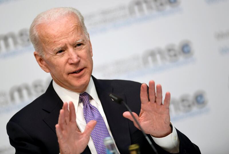 Former US Vice President Joe Biden speaks. Reuters