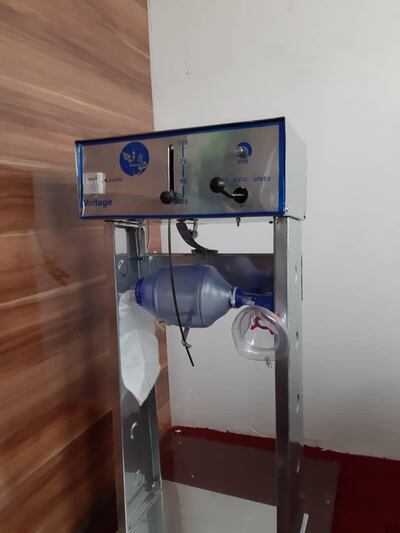 One of the girls' ventilator prototypes. Courtesy Roya Mahboob