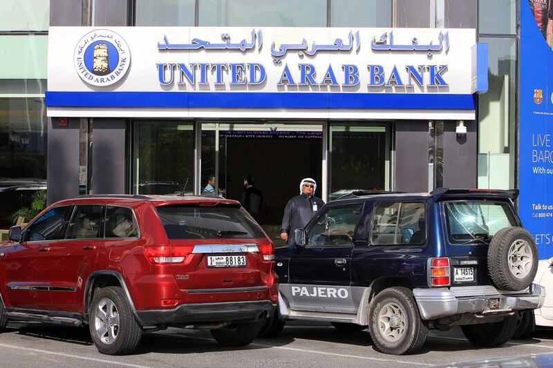 United Arab Bank said its losses came as it booked provision for credit losses, or money set aside for bad loans, of Dh887 million in 2015 compared with provisions of Dh374m in 2014. Pawan Singh / The National