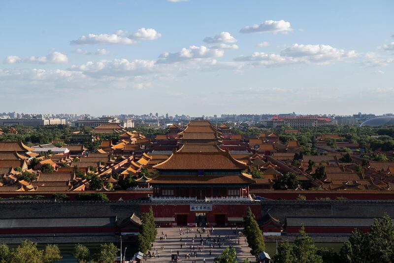 In this picture taken on September 6, 2018 a general view shows the Forbidden City in Beijing. (Photo by Nicolas ASFOURI / AFP)