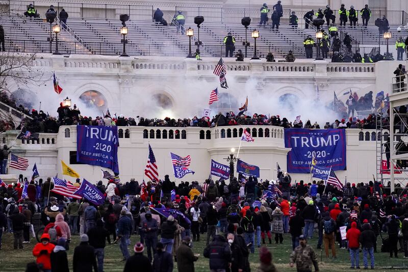Pro-Trump protesters storm the US Capitol on January 6, 2021, in Washington. AP 