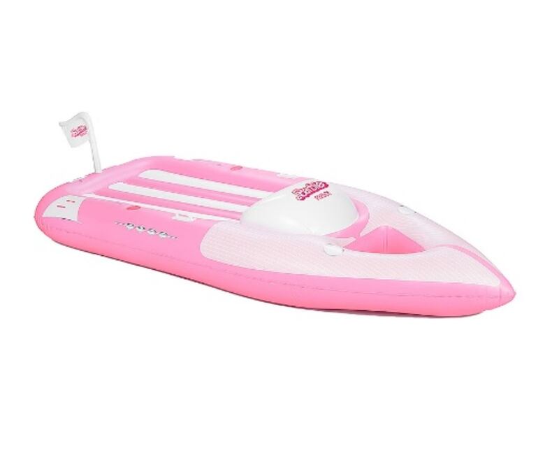 X Barbie inflatable yacht, Dh441.39, Funboy at www.revolve.com. Photo: Funboy / Mattel 2023
