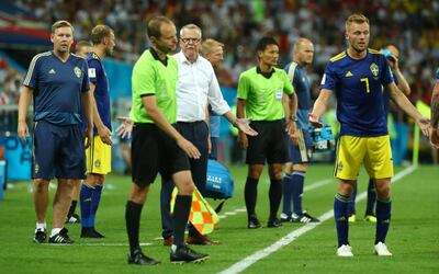 Soccer Football - World Cup - Group F - Germany vs Sweden - Fisht Stadium, Sochi, Russia - June 23, 2018   Sweden coach Janne Andersson looks dejected after the match    REUTERS/Pilar Olivares