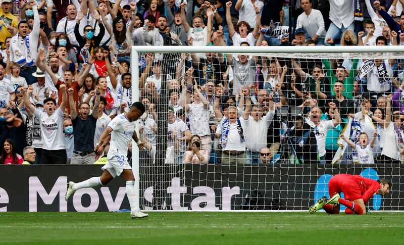 Rodrygo scores the first goal. Reuters