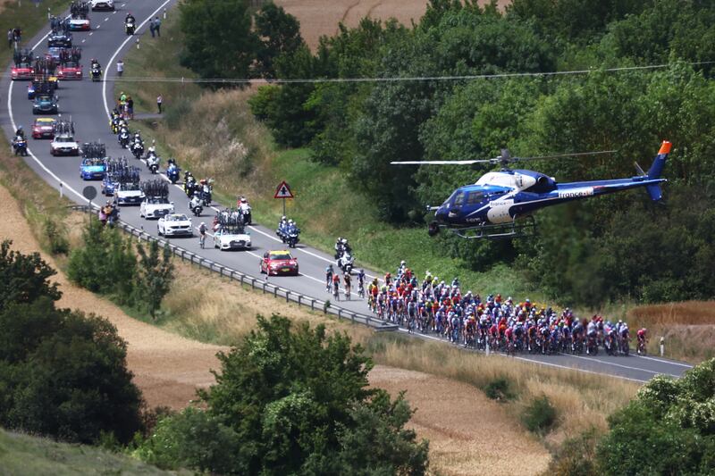 The peloton during Stage 2, AFP