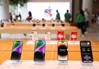 iPhones on show at India's first Apple retail store in April last year. Reuters