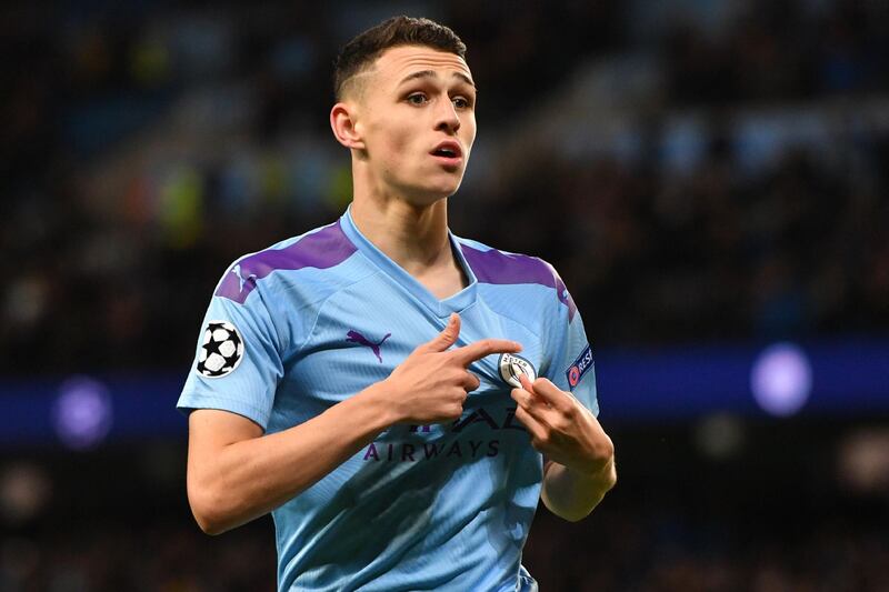 Phil Foden celebrates after scoring Manchester City's second goal. AFP