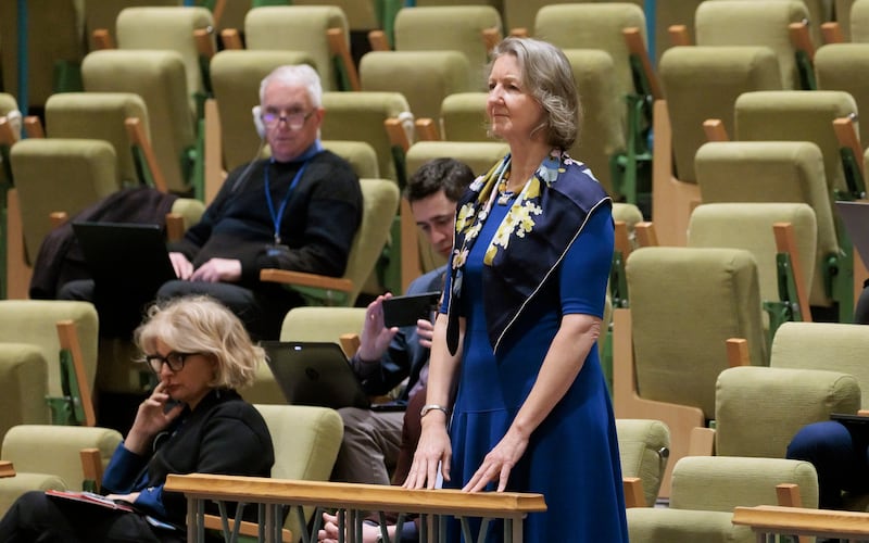 Elizabeth Whelan speaks during a UN Security Council meeting. EPA