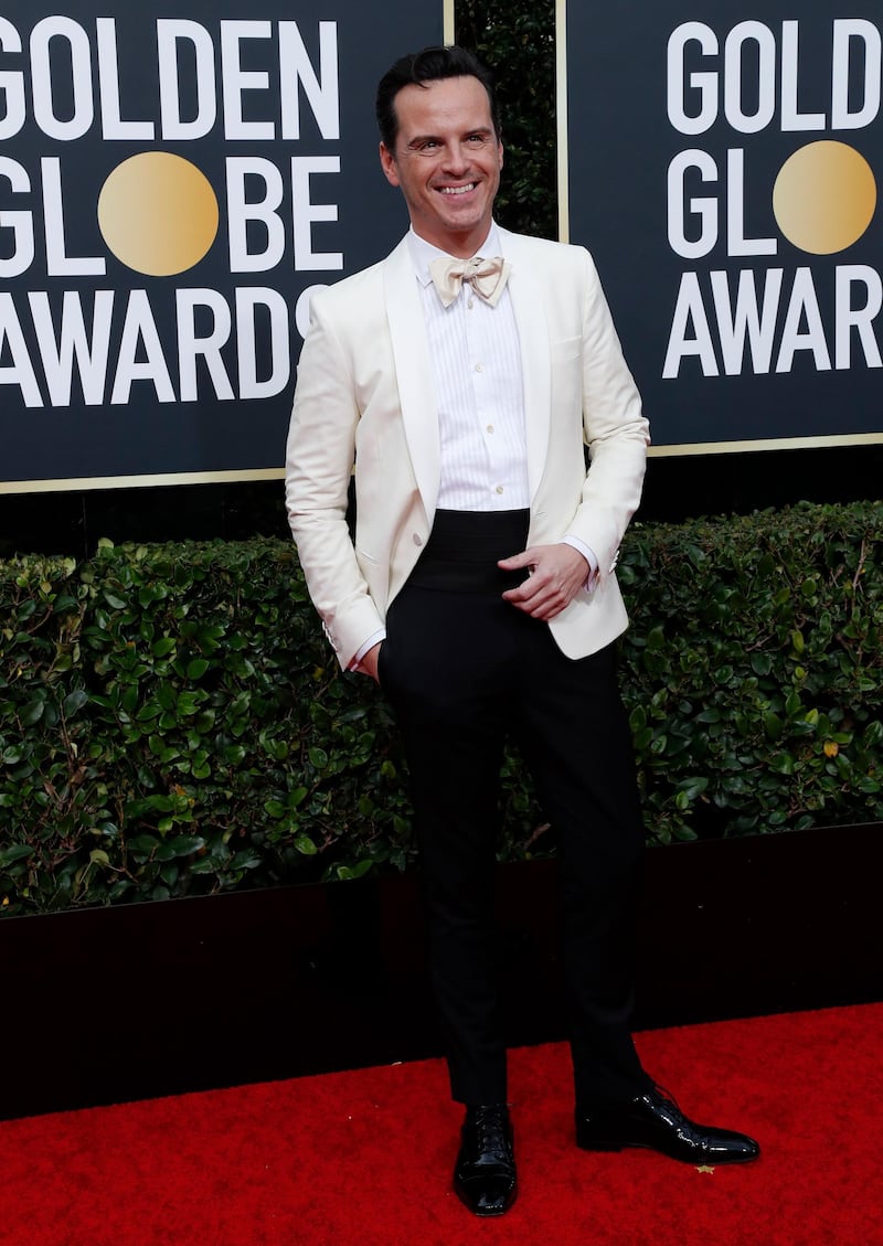 Andrew Scott, wearing Paul Smith, arrives at the 77th annual Golden Globe Awards at the Beverly Hilton Hotel on January 5, 2020. Reuters