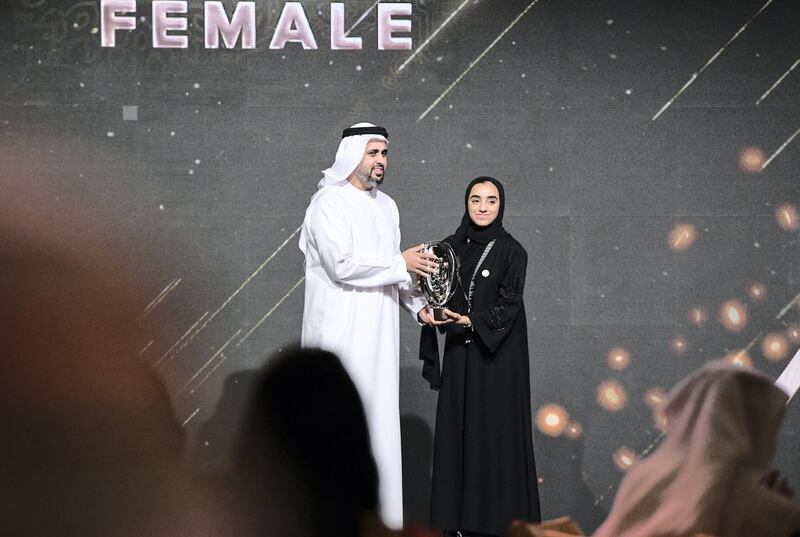 Abu Dhabi, United Arab Emirates - Hamda Al Shekaili won for Best Emirati Female Blue Belt player for the UAE Jiu-Jitsu World Awards night at Emirates Palace. Khushnum Bhandari for The National

