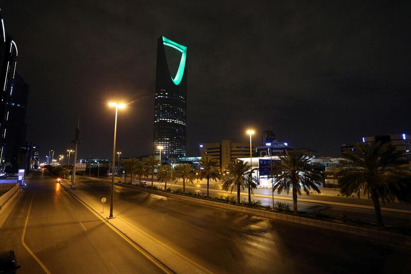 An empty street  in Riyadh, Saudi Arabia, after a curfew was imposed to prevent the spread of the coronavirus disease. Reuters