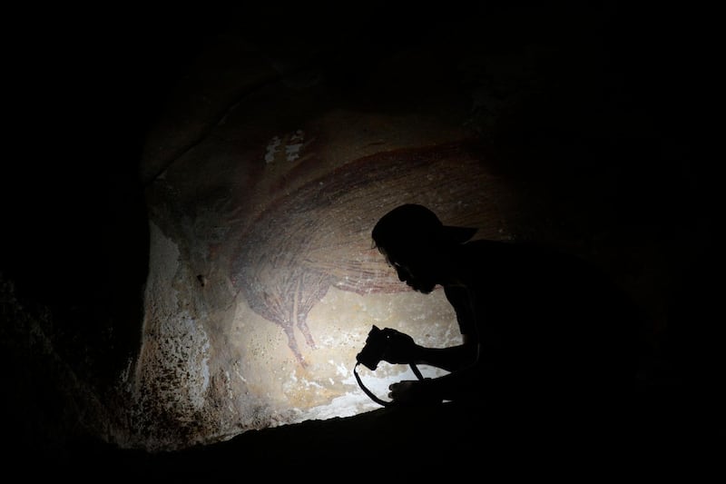 The painting provides the earliest evidence of human settlement in the region. AFP