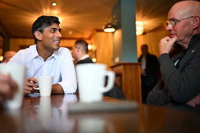UK Prime Minister Rishi Sunak meets veterans at a community breakfast in Northallerton last week. Getty Images