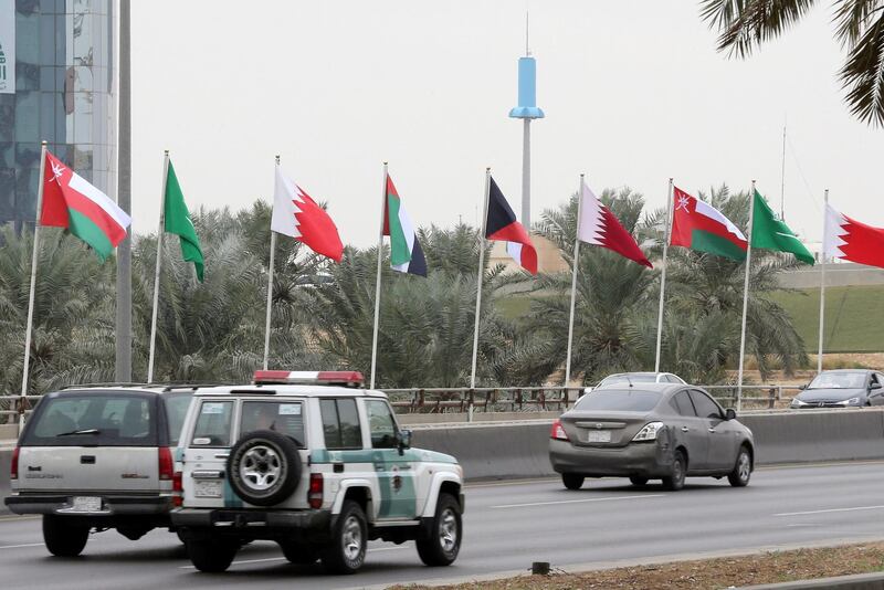 Flags of GCC nations wave on the streets ahead of the 40th GCC summit. Reuters