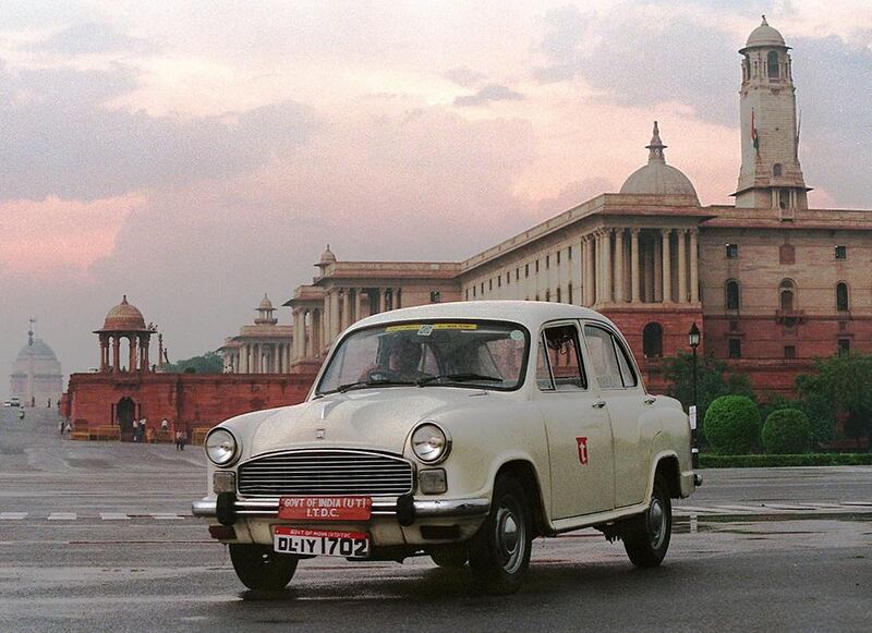 A file picture of the Ambassador car - the first India-made car. Hindustan Motors said in a statement that it had suspended work at its Uttarpara plant until further notice. Douglas E Curran/AFP Photo

