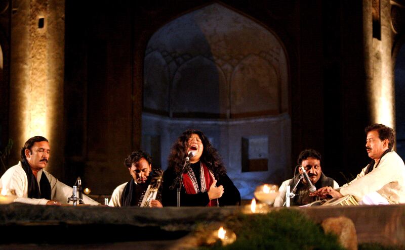 Parveen performs at Jahan-e-Khusrau, the Sufi music festival, at Jamali Kamali Mosque at Mehrauli, Delhi. Getty Images