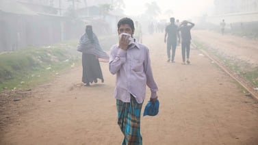 Pollution in Dhaka, Bangladesh, which has topped a list of countries with the most-polluted air in the world. EPA