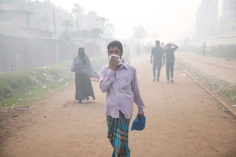 Pollution in Dhaka, Bangladesh, which has topped a list of countries with the most-polluted air in the world. EPA
