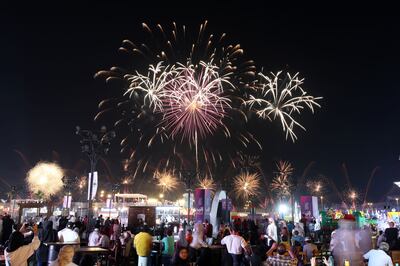 Fireworks on the opening day of the Sheikh Zayed Festival in Al Wathba, Abu Dhabi. Chris Whiteoak / The National