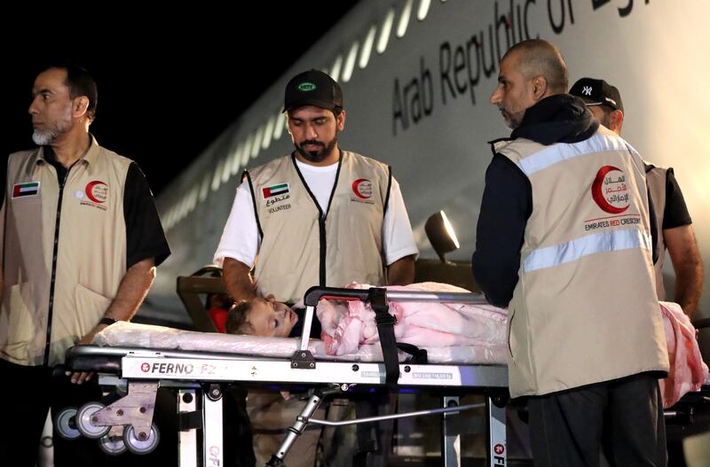 Patients were evacuated late on Friday when the Rafah border opened during a humanitarian pause after more than six weeks of continuous Israeli bombardment on Gaza.