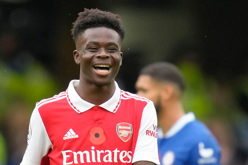 Bukayo Saka - £70,000 a week at Arsenal. AP