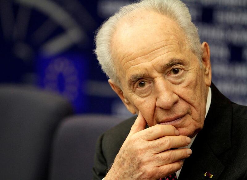 Israel's former president Shimon Peres attends a 2013 press conference at the European Parliament in Strasbourg, France. Jean-Marc Loos / Reuters 