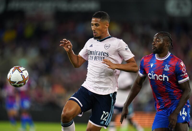 William Saliba 9 – An impressive performance in the heart of defence on his competitive debut. Provided some crucial interventions, including two sliding tackles to stop Zaha. PA