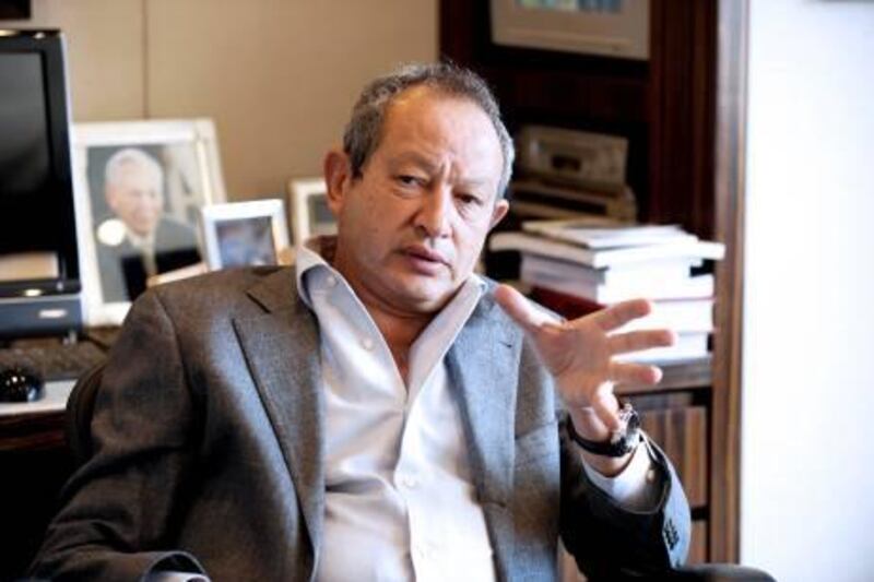 Cairo--March 3, 2010-- Naguib Sawiris photographed at his office in the Nile City Towers. (Dana Smillie for The National)