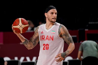 Iran's Michael Rostampour during a men's basketball practice at the Tokyo 2020 Olympics.