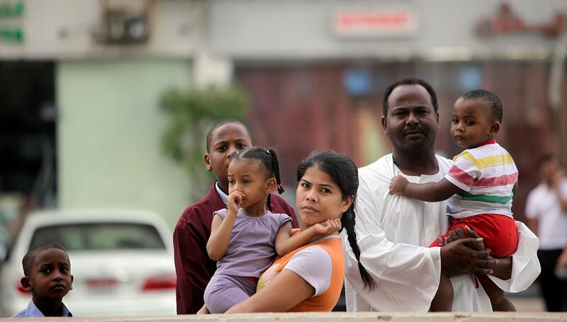 April 16, 2012 (Abu Dhabi) People evacuate near by buildings after a 7.8 magnitude earthquake originating in Iran was also felt in Abu Dhabi April 16, 2013. (Sammy Dallal / The National)