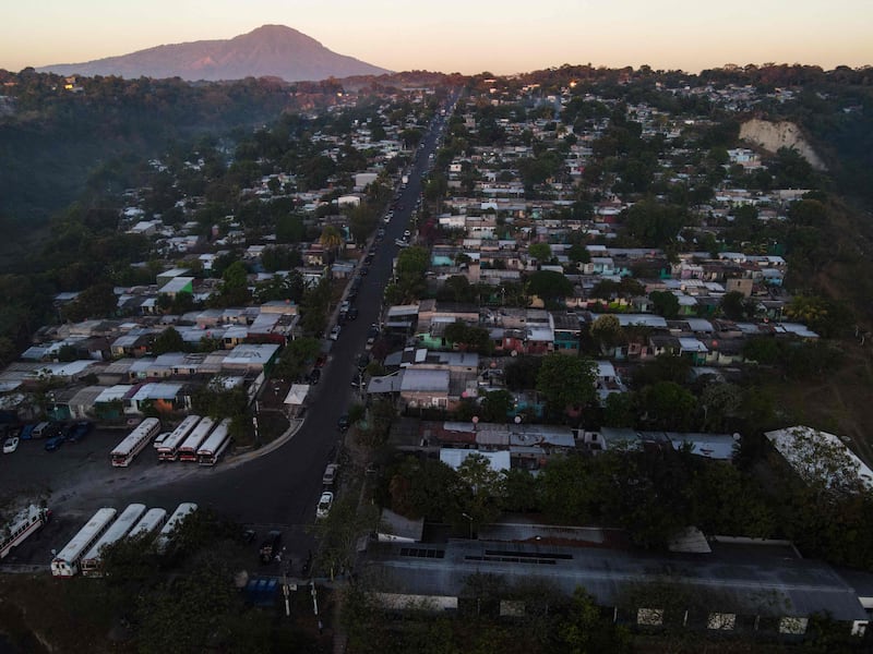 Aerial view of the Campanera neighbourhood in Soyapango, a stronghold of the Barrio 18 gang for decades. AFP