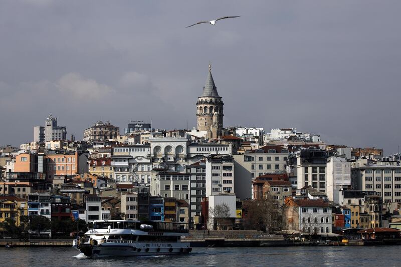 Historical Galata Tower is pictured during the outbreak of the coronavirus disease (COVID-19) in Istanbul, Turkey, April 3, 2020. REUTERS/Umit Bektas